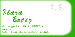 klara batiz business card